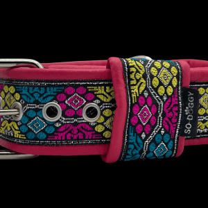 collier pour chien simili rose jaune turquoise joy